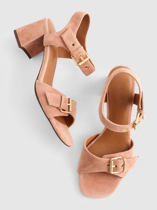 Madewell Shoes - New! Madewell The Neeka Ankle-Strap Heeled Sandal in Suede Warm Umber 8